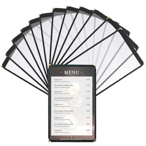 12Pack 8.5 × 14 Inch Menu Covers, 1 Page 2 View Menu Sleeves Clear View Menu Holder for Kitchen, Restaurant Supplies, Drink, Wine Menu, Transparent Restaurant Menu Holder in Saudi Arabia