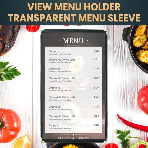 12Pack 8.5 × 14 Inch Menu Covers, 1 Page 2 View Menu Sleeves Clear View Menu Holder for Kitchen, Restaurant Supplies, Drink, Wine Menu, Transparent Restaurant Menu Holder in Saudi Arabia