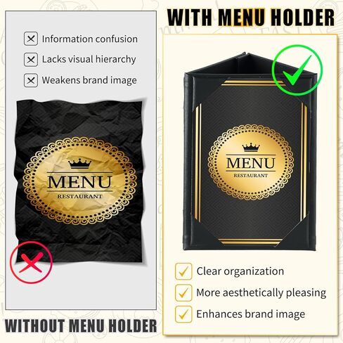 Table Tent Triangle Menu Holders 4" x 6", 6 Pack 3-Side Leatherette Picture Frames, Menu Cover with Angled Corners for Restaurant, Bar, Cafe, Wedding, Durable Menu Folders in Saudi Arabia