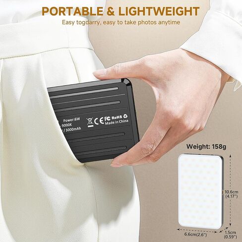 Selfie Light ، 120 LED قابلة لإعادة الشحن 3000 مللي أمبير في الساعة مقطع فيديو ملء صورة شخصية مع مقطع هاتف قابل للفصل ، CRI 95+ ضوء الهاتف ، تصل إلى 9000K ضوء درجة حرارة اللون للهاتف للمؤتمر ، الصورة ، الماكياج in Kuwait