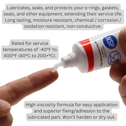 Captain O-Ring - NSF Food Grade Silicone Lubricant Grease for O-Rings, Seals, Gaskets, Pumps, Pool Spa, Plumbing, Faucets, Valves, More (1.76oz, 50g) in Saudi Arabia