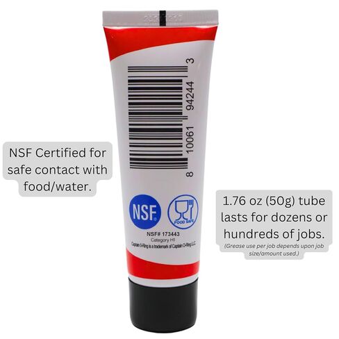 Captain O-Ring - NSF Food Grade Silicone Lubricant Grease for O-Rings, Seals, Gaskets, Pumps, Pool Spa, Plumbing, Faucets, Valves, More (1.76oz, 50g) in Saudi Arabia