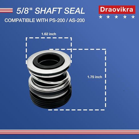 PS-200 5/8 Pool Pump Shaft Seal Replacement Compatible with AS-200 354545 92500150 SPX2700SA, Mechanical Shaft Seal for Aqua Flo XP XP2 XP2e Spa Pump 1 Pc in Saudi Arabia