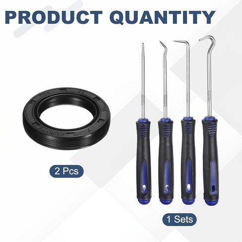 uxcell 2Pcs Oil Seal, 25x38x7mm TC Nitrile Rubber Double Lip Cover with Hook Kit and Spring for Mechanical Automobile Bearing Shaft, Black in Saudi Arabia