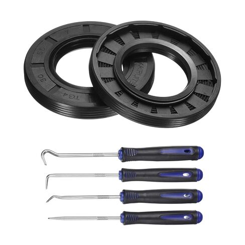 uxcell 2Pcs Oil Seal, 25x38x7mm TC Nitrile Rubber Double Lip Cover with Hook Kit and Spring for Mechanical Automobile Bearing Shaft, Black in Saudi Arabia