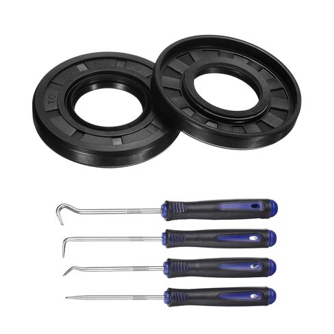 uxcell 2Pcs Oil Seal, 25x38x7mm TC Nitrile Rubber Double Lip Cover with Hook Kit and Spring for Mechanical Automobile Bearing Shaft, Black in Saudi Arabia