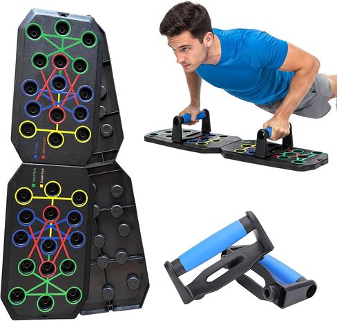 20 in 1 Push Up Board for Men – Multi Functional Pushup Board System, At Home Workout Equipment for Chest, Arms & Shoulders – Professional Fitness Floor Exercise & Strength Training Equipment in Saudi Arabia