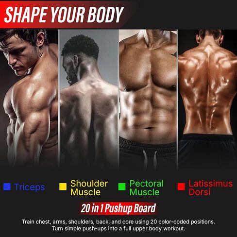 20 in 1 Push Up Board for Men – Multi Functional Pushup Board System, At Home Workout Equipment for Chest, Arms & Shoulders – Professional Fitness Floor Exercise & Strength Training Equipment in Saudi Arabia