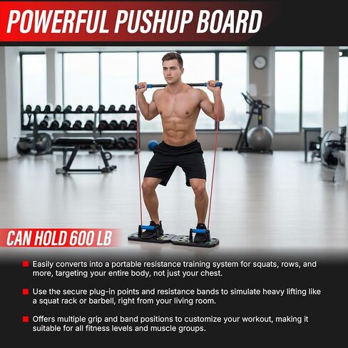 20 in 1 Push Up Board for Men – Multi Functional Pushup Board System, At Home Workout Equipment for Chest, Arms & Shoulders – Professional Fitness Floor Exercise & Strength Training Equipment in Saudi Arabia