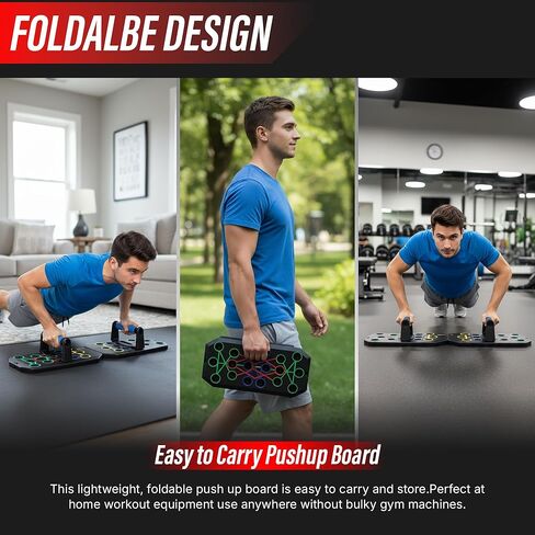 20 in 1 Push Up Board for Men – Multi Functional Pushup Board System, At Home Workout Equipment for Chest, Arms & Shoulders – Professional Fitness Floor Exercise & Strength Training Equipment in Saudi Arabia