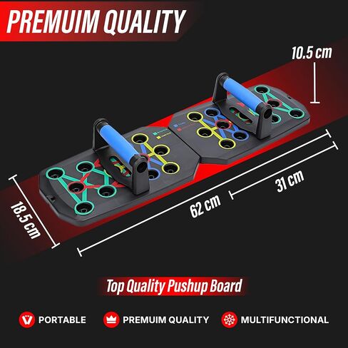 20 in 1 Push Up Board for Men – Multi Functional Pushup Board System, At Home Workout Equipment for Chest, Arms & Shoulders – Professional Fitness Floor Exercise & Strength Training Equipment in Saudi Arabia