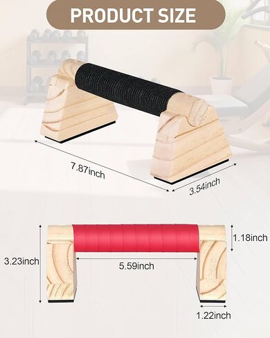 قضبان رفع خشبية، معدات تمارين رياضية غير قابلة للانزلاق لتدريب القوة، قضبان تمارين رياضية من الخشب الصلب وقضبان موازية، مقابض رفع للتمارين الأرضية in Kuwait