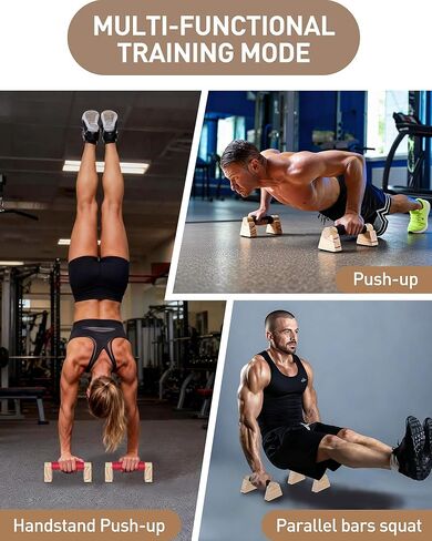 قضبان رفع خشبية، معدات تمارين رياضية غير قابلة للانزلاق لتدريب القوة، قضبان تمارين رياضية من الخشب الصلب وقضبان موازية، مقابض رفع للتمارين الأرضية in Kuwait