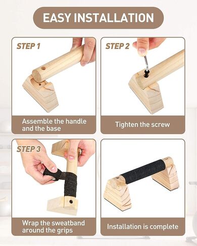 قضبان رفع خشبية، معدات تمارين رياضية غير قابلة للانزلاق لتدريب القوة، قضبان تمارين رياضية من الخشب الصلب وقضبان موازية، مقابض رفع للتمارين الأرضية in Kuwait