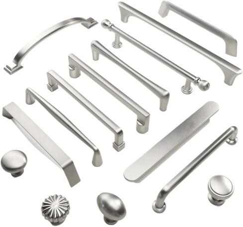 Silver Furniture Handle for Drawer Kitchen Cabinets Home Hardware Handles 1Pcs(004-Silver-C192mm) in Kuwait