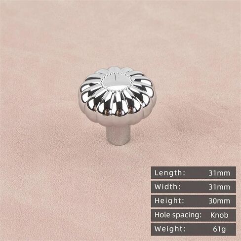 Golden Shell Cabinet Pull Bright Chrome Single Hole Drawer Retro Antique Brass Handle 1Pcs(6160-Chrome) in Kuwait