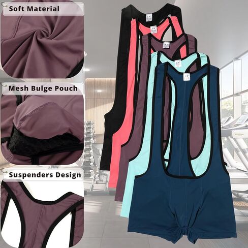 Men's Ice Silk Bodysuit Leotard Mesh Bulge Pouch Bikini Briefs Underwear Wrestling Singlet in Saudi Arabia