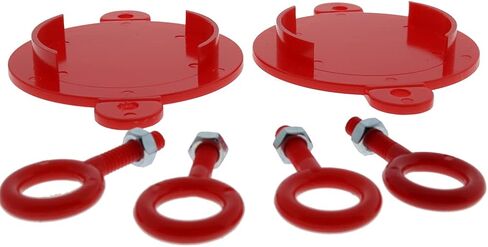 وصلة إدارة الإطفاء (FDC)، أغطية قابلة للكسر، 2 1/2 بوصة، بلاستيك، أحمر، مجموعة من 2 in Kuwait