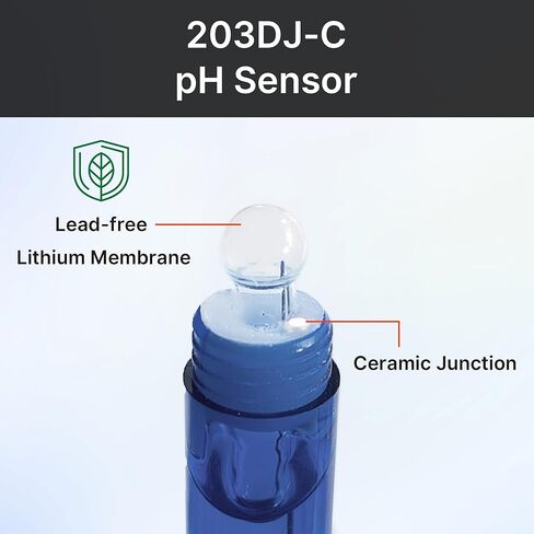 Apera Instruments 203DJ-C in-line Double Ceramic Junction Long-Life pH Electrode pH Sensor pH Probe for General Water Solutions' Continuous Monitoring or Lab Measurement with BNC Connector in Saudi Arabia