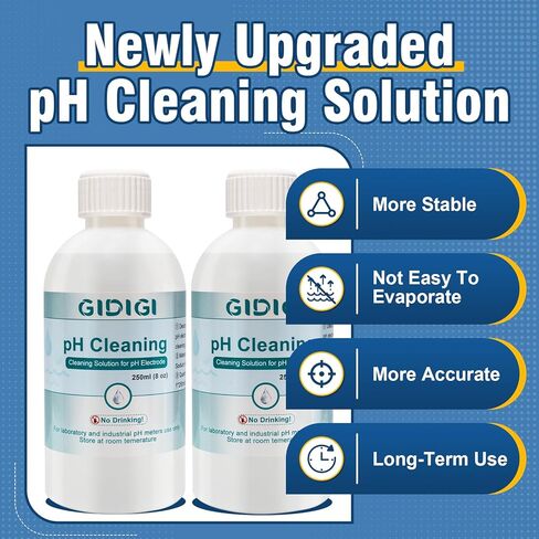 pH Cleaning Solution 250ml*2 and pH Electrode Storage Solution 30ml* 1 for pH Meter Electrode,Conductivity Probe Cleaning Cleanser in Kuwait