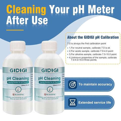 pH Cleaning Solution 250ml*2 and pH Electrode Storage Solution 30ml* 1 for pH Meter Electrode,Conductivity Probe Cleaning Cleanser in Kuwait