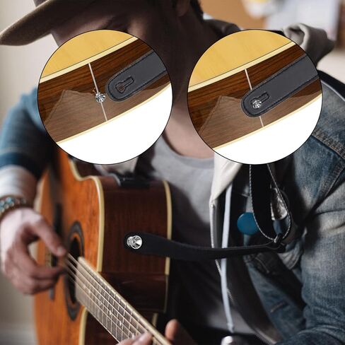 8 Packs Guitar Strap Locks, 4 Trumpet & 4 Mushroom Head Style Buttons with End Pins & Washers for Electric Instrument Bass Acoustic Guitar and Ukulele in Saudi Arabia