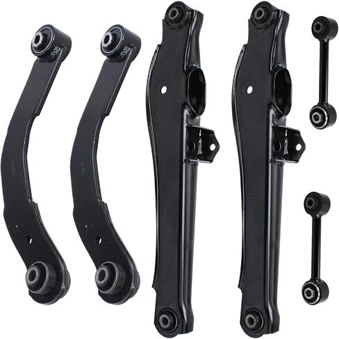 Detroit Axle-6pc مجموعة أذرع التحكم الخلفية لجيب 2007-2015 Compass Patriot 2007-2012 Dodge Caliber ، 2 أذرع جانبية أعلى 2 أذرع التحكم 2 السفلى الخلفي بديل للأذرع الجانبية in Kuwait