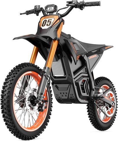 دراجة ترابية كهربائية للمراهقين والبالغين، دراجة نارية إلكترونية بقدرة 3000 واط، بطارية 36 ميلاً في الساعة 48 فولت 24 أمبير في الساعة، نطاق 50 ميلًا، فرامل قرصية هيدروليكية 3 سرعات ونظام تعليق كامل للدراجات الجبلية على الطرق الوعرة لجميع التضاريس in Kuwait