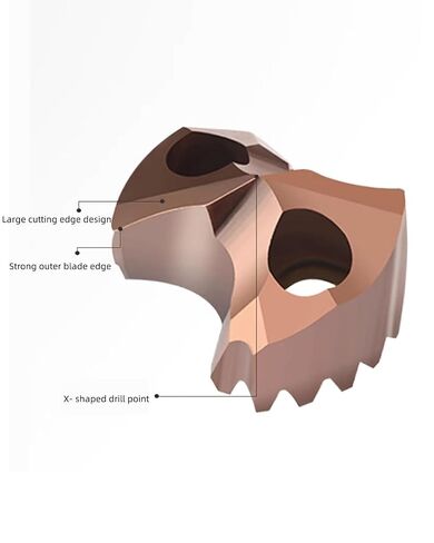 Tungsten Steel Carbide Drilling Insert Saber-Toothed Drill Bit Deep Hole Drilling Tool Holder with Double Hole Internal Cooling (Diameter0.484in/12.3mm) in Kuwait