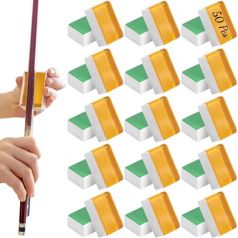 50 PCS Violin Rosin, Light Low-Dust Rosin with Individual Plastic Case, Lasting Smooth Grip Rosin for Bows, Rosin for Violin, Viola, Cello, Bass, Erhu, Clear Sound Tone for Daily Practice in Kuwait