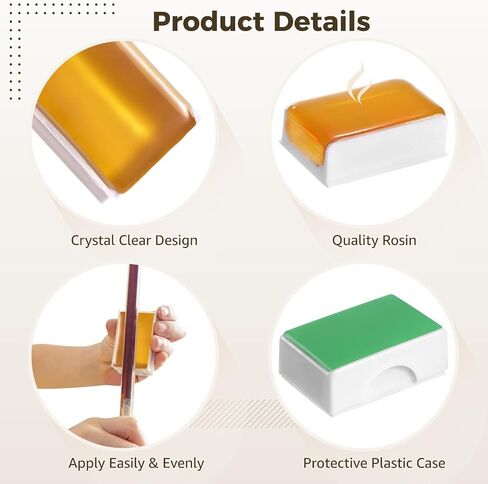 50 PCS Violin Rosin, Light Low-Dust Rosin with Individual Plastic Case, Lasting Smooth Grip Rosin for Bows, Rosin for Violin, Viola, Cello, Bass, Erhu, Clear Sound Tone for Daily Practice in Kuwait