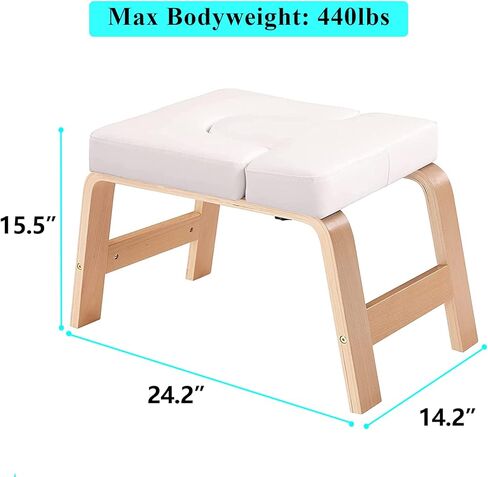 C-CHAIN Balanced Yoga Headstand Bench - Ideal for Workout, Fitness and Gym, for Both Beginner and Experience Yogis - Wood and PU Pads - Relieve Fatigue and Build Up Body in Saudi Arabia