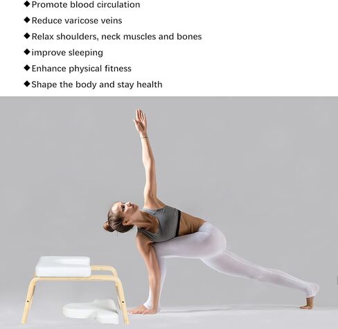 C-CHAIN Balanced Yoga Headstand Bench - Ideal for Workout, Fitness and Gym, for Both Beginner and Experience Yogis - Wood and PU Pads - Relieve Fatigue and Build Up Body in Saudi Arabia
