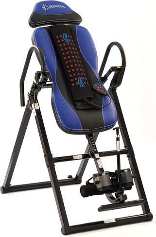 Elite Inversion Table with Adjustable & Removable Lumbar Pad, Comfortable Ankle Security Cups, Multiple Inversion Angles, Heavy-Duty Frame, 300 lb Capacity, Blue in Saudi Arabia
