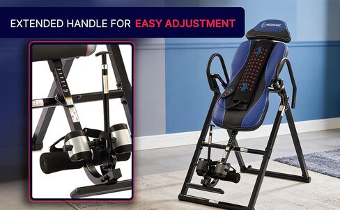 Elite Inversion Table with Adjustable & Removable Lumbar Pad, Comfortable Ankle Security Cups, Multiple Inversion Angles, Heavy-Duty Frame, 300 lb Capacity, Blue in Saudi Arabia
