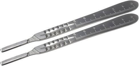 2 Pcs Scalpel Handle No 3, Stainless Steel Dermaplane Handle for Blades No. 10 10R 11 12 13 14 15 15A and 15C (#3) in Saudi Arabia