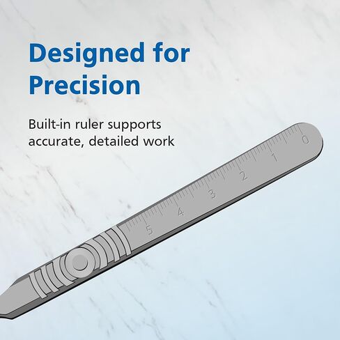 مقبض مشرط سوان مورتون رقم 4 - حامل من الفولاذ المقاوم للصدأ للشفرات 18، 19، 20، 21، 22، 22A، 23، 24، 25، 25A، 26، و27، مقبض سكين جراحي، درجة طبية، أداة للهوايات والاستخدام الاحترافي in Kuwait