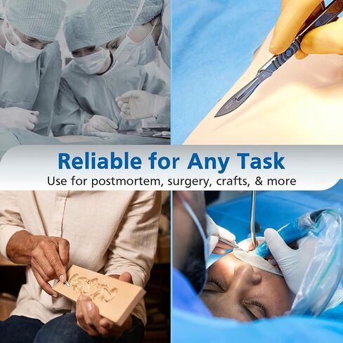 مقبض مشرط سوان مورتون رقم 4 - حامل من الفولاذ المقاوم للصدأ للشفرات 18، 19، 20، 21، 22، 22A، 23، 24، 25، 25A، 26، و27، مقبض سكين جراحي، درجة طبية، أداة للهوايات والاستخدام الاحترافي in Kuwait