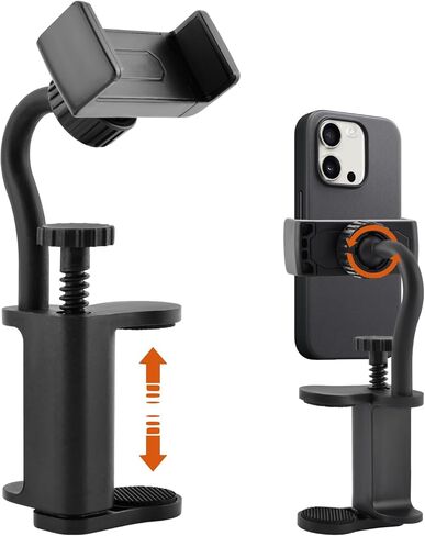 Guitar Phone Holder, 360° Adjustable Mount for Guitars, Ukuleles & Basses (6-10.5cm Thick), Hands-Free Sheet Music Stand for Video Recording, Live Streaming & Online Teaching in Saudi Arabia