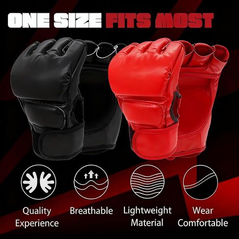 Megalobox MMA Gloves for Men & Women – Grappling & Sparring Boxing Gloves with Open Palm Design,2 Pairs of Padded Fingerless Training Gloves for Kickboxing, Muay Thai in Kuwait