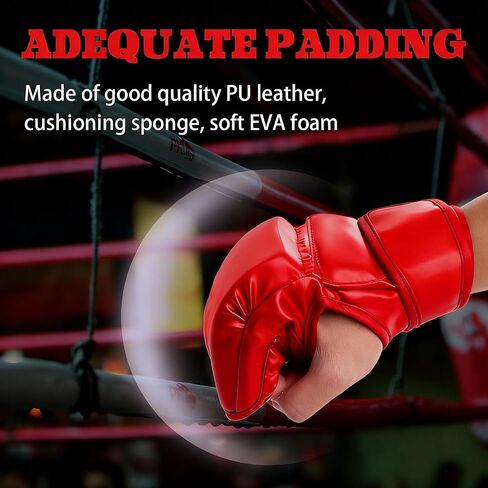 Megalobox MMA Gloves for Men & Women – Grappling & Sparring Boxing Gloves with Open Palm Design,2 Pairs of Padded Fingerless Training Gloves for Kickboxing, Muay Thai in Kuwait