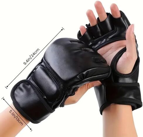 Megalobox MMA Gloves for Men & Women – Grappling & Sparring Boxing Gloves with Open Palm Design,2 Pairs of Padded Fingerless Training Gloves for Kickboxing, Muay Thai in Kuwait