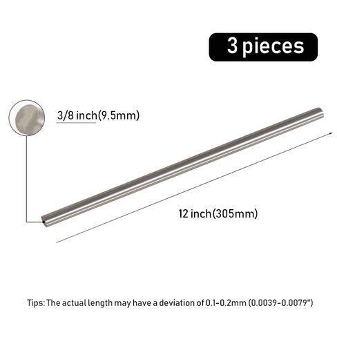 3Pcs 3/8" × 12" Length 304 Stainless Steel Rods, Metal Shaft Rod for DIY Craft, Industry, Metal Working Hobbies(3pcs, 3/8" × 12") in Kuwait