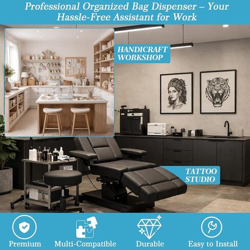 Novabright Dental Pouch Organizer Wall Mount, 5-Slot Acrylic Dispenser for Self-Sealing Instrument Pouches, Clear Medical Supply Holder for Clinic Tattoo Salon in Kuwait