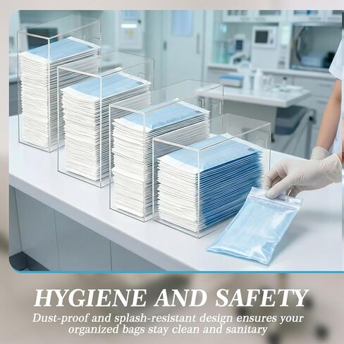 Novabright Dental Pouch Organizer Wall Mount, 5-Slot Acrylic Dispenser for Self-Sealing Instrument Pouches, Clear Medical Supply Holder for Clinic Tattoo Salon in Kuwait