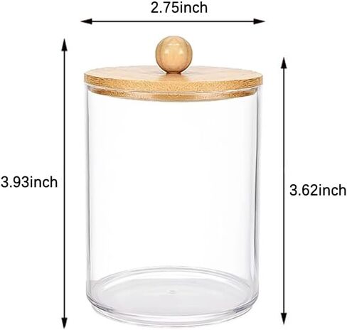 1 Pack Swab Holder Canisters with Lid, Acrylic Qtip Holder Dispenser for Cotton Swabs, Q-Tips, Pads, Floss Picks in Saudi Arabia