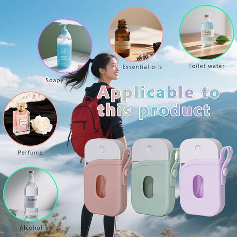 Hand Sanitizer Holder for Touchland Spray - 3 Pack Silicone Case with Adjustable Strap, Fits 1 fl oz Refillable Bottles (Pink,Green,Purple) in Saudi Arabia