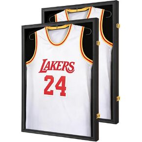 Jersey Frame Display Case for Wall ,Large Lockable T-Shirt Shadow Box with Clear UV Protection Acrylic & Hangers for Football Basketball Baseball Soccer Hockey, Matte Black 1 Pack in Saudi Arabia