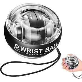 كرة تدريب المعصم، كرة جيروسكوبية لتمرين الساعد، بدء تلقائي، كرة جيروسكوبية لتقوية الأذرع والأصابع والعظام والعضلات (كرة معصم سوداء (بدون ضوء)) in Kuwait