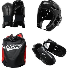 مجموعة أدوات السجال الواقية من فنون الدفاع عن النفس للكاراتيه/هدية أغطية رأس للبالغين والشباب قابلة للتعديل، وقفازات وركلات UZJ لفنون القتال المختلطة، والتايكوندو، وتدريب الملاكمة in Kuwait